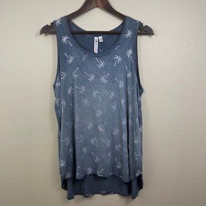 Cable & Gauge Sz L Palm Tree Print Tank Top NWT
